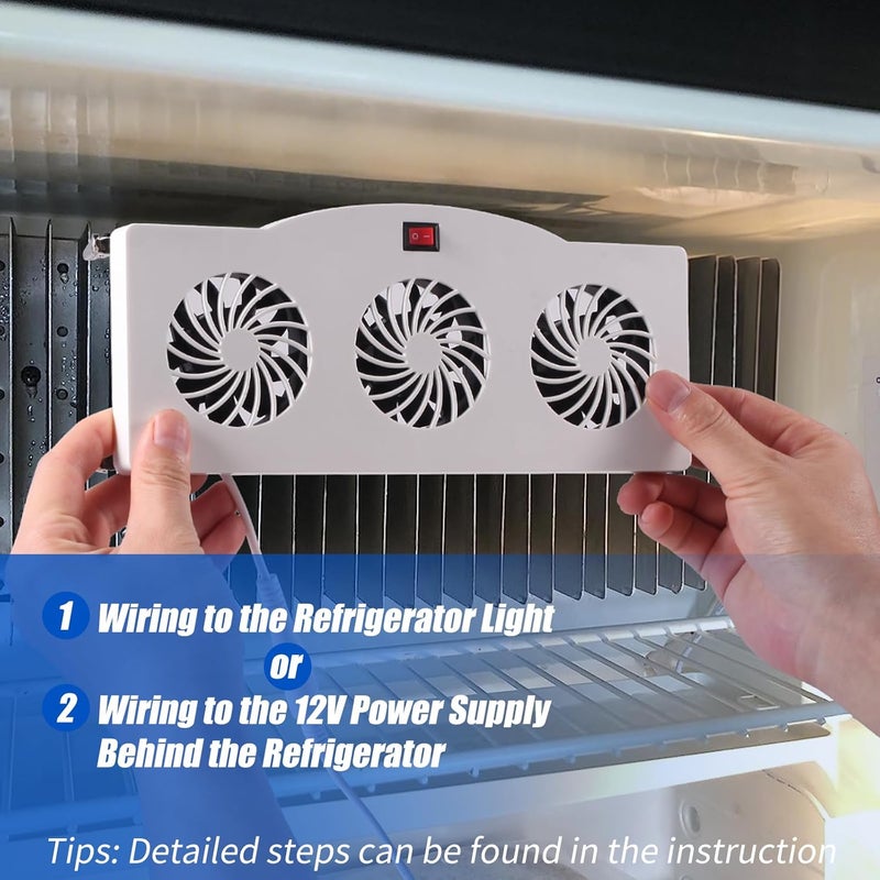 Makevivi 12V RV Refrigerator Fan, RV Fridge Fan for Efficient Air Circulation, Runs Quietly, Prevents Ice Buildup, Maintains Food Freshness - Image 4